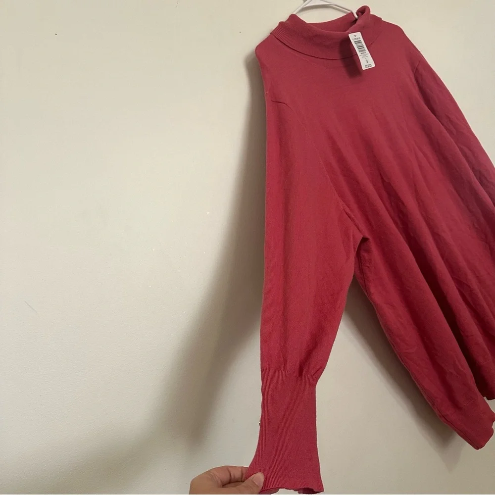 Torrid Everyday Soft Turtleneck Pullover Sweater in Holly Berry size 5X NWT - Picture 4 of 7